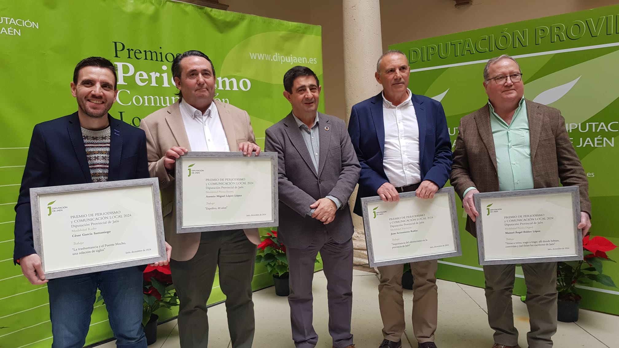 Entregados los Premios de Periodismo y Comunicación Local 2024 a Asensio López, César García, Juan Armenteros y Manu Ibáñez